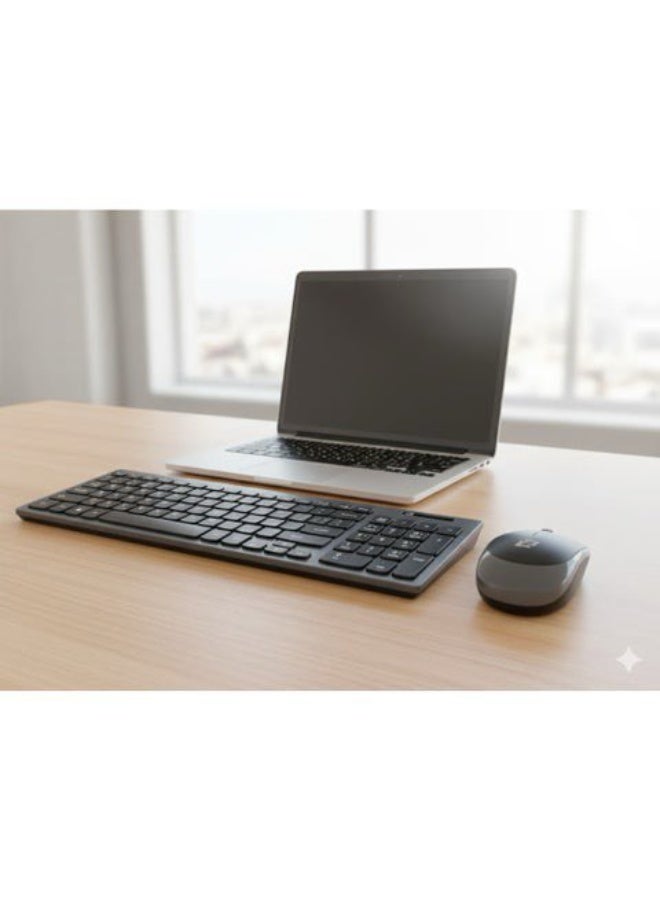 زيرو لوحة مفاتيح وماوس لاسلكيان - تصميم نحيف، هادئ، مقاوم للانسكاب، عمر بطارية طويل - متوافق مع أنظمة ويندوز، ماك، ولينكس - Image 5